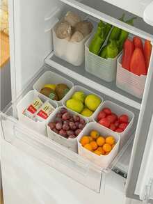 1pc Refrigerator Food Storage Box, Kitchen Freezer Side Door Compartment Storage Box, Refrigerator Accessory