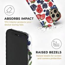 Strawberry, Grape, Blueberry Patterns Film Two-In-One Matte Texture Phone Case Suitable For Compatible With Iphone17,16, 15, 14, 13, 12, 11, PRO MAX,Air, - 彩色 - 查看 4