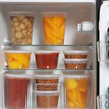 12/24Pcs Plastic Storage Containers With Lids - Reusable Food Containers For Home & Business - Microwave & Freezer Friendly - Dishwasher - Secure & Tight Fitting Covers - Multicolor - View 6
