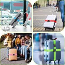 6条可调节行李带，多色可选，加固行李带，适用于旅行、商务出行、防盗，适用于行李箱、背包，耐磨