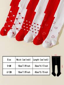 1pc Baby Girls' Heart Pattern Tight Leggings, Sweet Style, Suitable For Newborn Photo Shoot, Holiday Party Wear - White - View 2