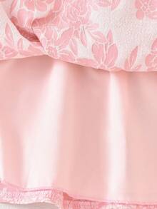 Vihyde 2pcs/Set Girls Summer Halter Ruffle Top & Floral Soft Pink & White Princess Dress - Baby Pink - View 9