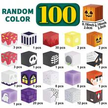 Blocchi da costruzione magnetici, mattoncini puzzle 3D, gioco di impilamento divertente STEM per bambini e bambine, gadget per feste di Ognissanti, giocattoli per dolcetto o scherzetto e regali di Natale - Multicolore - Visualizzare 9