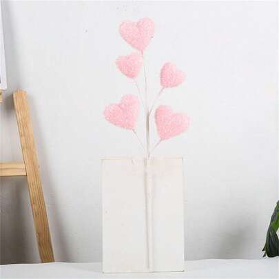 Valentine's Artificial Branches With Glitter Heart For Vase Filler Floral Arrangement Home Party Decoration