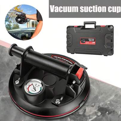 Royalswill 2-Pack 8-Inch Glass Suction Cups, Heavy-Duty Glass Suction Lifter With Carrying Case, Heavy-Duty Vacuum Suction Cups, 200kg Load Capacity, For Replacing Windscreens, Floor Tiles And Countertops