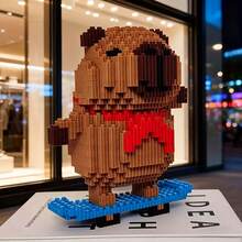 850pcs Stavebnice, Cute Capybara Skateboard Combination Building Blocks | Novelty, Creative Diy Small Particles Assembled Construction Toys | Family Party Games |PP Material | Office, Desktop, Cabinet Display Ornaments | Valentine's Day, Holiday Gifts.