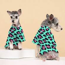 Vêtements pour chien en deux pièces imprimé léopard - Pour Teddy, Spitz nain, Corgi, Bichon, races petites/moyennes, doux et à la mode - BW-15 - Voir 3