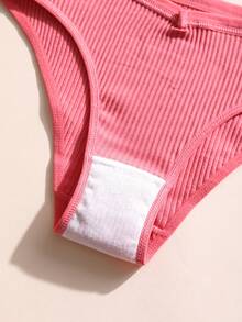 7 chiếc quần lót nữ bằng cotton nguyên chất không đường may, kiểu dáng tam giác, cạp chữ V, màu trơn, có gân, thoải mái và thoáng khí. - Nhiều màu - Xem 10