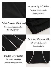 4pcs Women's Bowknot Textured Mid-Rise Black Sexy Cute Bikini Panties - Black - View 8