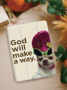 1 szt. Płaskie etui ochronne na tablet z zabawnym wyrazem twarzy psa i hasłem, kompatybilne z iPadem 10,2 cala 2021/2020 iPad 10./9./8. generacji, iPadem (A16) 11 cali 11. generacji 2025, Galaxy Tab A8 10,5 cala 2022, etui na tablet z miejscem na ołówek, automatyczne uśpienie/wybudzanie, prezent świąteczny - Wielokolorowe - Zobacz 3