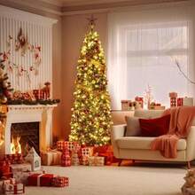 Árbol De Navidad 7.5FT Cm 1500 Ramas + Luces Navideñas De 500 - Verde - Ver 6