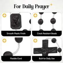 Rosario de plstico a granel, paquete de 25 unidades, rosarios de plstico blanco fabricados en Italia, cada rosario empaquetado individualmente en una bolsa - Blanco + 25 por bolsa - Ver 5