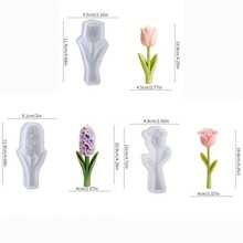 郁金香、玫瑰、风信子、薰衣草花朵硅胶蜡烛模具，家用花卉蜡烛制作，也适用于树脂浇铸、石膏装饰、香薰蜡烛、手工皂制作，营造浪漫自然的氛围，适合情人节、春季派对、花卉爱好者。 - 白色 - 查看 6