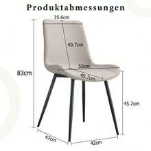 Dining Chairs - Black + Gray + Metal + PU Leather + Set Of 4 - View 5