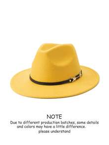 1pc Unisex Autumn/Winter Wide Brim Wool Felt Hat, Elegant Leather Belt Decor Personalized Casual Fashion Cowboy Hat, Suitable For Party, Gathering, Western Themed Events, Daily Wear - MZ1148 - View 21