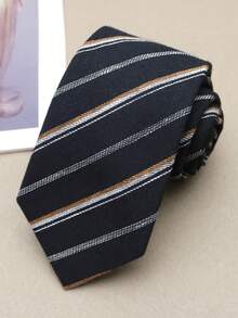 1 chiếc cà vạt kẻ sọc thủ công unisex, phù hợp cho công sở, học đường, thường ngày, dạo phố, dự tiệc. - Nhiều màu - Xem 10