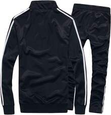 Men's Activewear Full Zip Warm Tracksuit Sports Set Casual Sweat Suit, Athletic Gear - Lake Purple - View 9