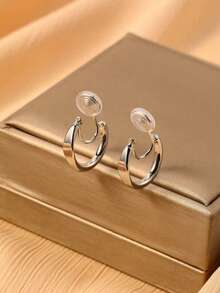 1 para modnych płaskich okrągłych miedzianych kolczyków dla kobiet, kolczyki na klipsy, eleganckie i wyszczuplające, odpowiednie do noszenia na co dzień, prezent świąteczny