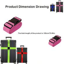 6条可调节行李带，多色可选，加固行李带，适用于旅行、商务出行、防盗，适用于行李箱、背包，耐磨