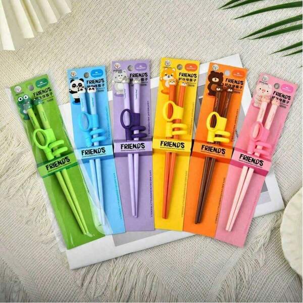 1 Set de Palillos con diseño divertido, Palillos de dibujos animados, Material antideslizante y antimanchas, Vajilla portátil y suministros para fiestas, Adecuado para el hogar, restaurante, vajilla, diseño lindo, vajilla divertida, material duradero, palillos decorativos, palillos novedosos, entusiastas lindos, ideas de regalo