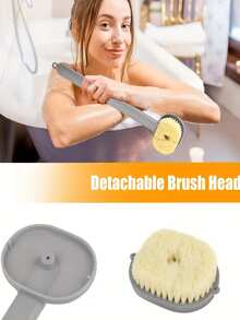 2支装液体沐浴刷，去死皮背部磨砂刷，带挂环，独立刷头，内置沐浴露储液罐，是深度清洁和按摩的理想之选