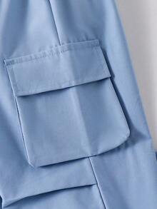 Toddler Girls' Cartoon Print Round Neck Short Sleeve Top And Cargo Pants Set - White - View 5