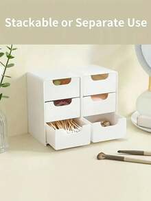 三层桌面收纳盒，带抽屉 - 非常适合存放办公用品、珠宝和化妆品 - 便携式隔层收纳盒（4.92 英寸 x 8.7 英寸 x 2.99 英寸） - 彩色 - 查看 8