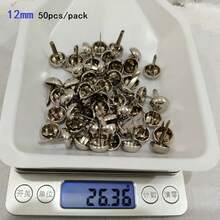 50/100个金属半球形圆形双脚铆钉，用于DIY手工制作皮革工艺包袋手提包底部保护
