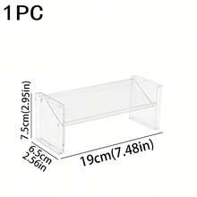 1件/3件装亚克力化妆品收纳架，带口红、指甲油、粉底和散粉收纳架 - 适用于梳妆台、卧室、浴室的紧凑型展示架 - 开放式化妆品收纳架（无需组装） - 無色 - 查看 11