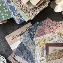 复古花卉剪贴簿纸，卡通文具，可爱又创意十足，适合DIY剪贴簿、拼贴画、手账、子弹笔记、笔记本、手工制作。完美适用于返校季、学习用品、冬季、感恩节、圣诞节、沙特国庆日、生日、节日礼物，送给朋友、家人和成年人都非常合适。 - 彩色 - 查看 4