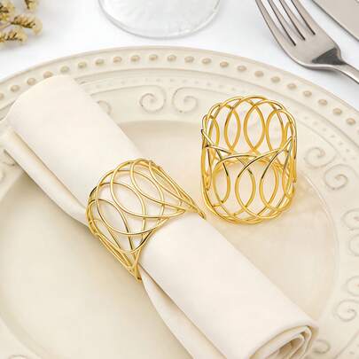 1-6 chiếc vòng giữ khăn ăn, vòng giữ khăn ăn trang nhã dùng để bày biện bàn ăn, thích hợp cho đám cưới, tiệc trưa, Giáng sinh, Lễ Tạ ơn, bữa tối, tiệc tùng, tiệc buffet.