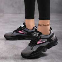 Zapatillas deportivas para mujer, transpirables, ligeras y de suela blanda para correr al aire libre. - Rosa Negra Roja - Ver 3