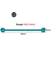 1个14G ASTM F136钛直杆环，适用于乳头/舌头/酒窝/工业穿孔 - 内螺纹，低过敏性，男女皆宜，不含镍，不含铅 - 彩色 - 查看 38