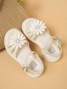 女童公主高跟凉鞋，新款夏季款式 - 米色 - 查看 2