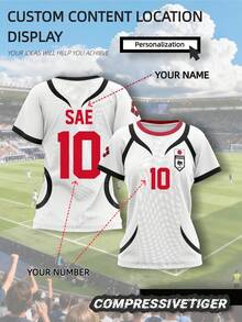 Custom Japan U20 White 10 SAE Cartoon Anime Summer Short Sleeve Children T-Shirt, 2024 Fashionable Women's T-Shirt. Halloween, Thanksgiving, Christmas And New Year Gifts, Inspired By Football, Volleyball, Basketball, Casual Wear. - White - View 1