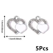 5Pcs Heart Design DIY Jewelry Pendant For Jewelry Making, Wedding Decoration Accessories - Multicolor - View 13
