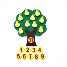 1/4/5 Pieces Of Felt And Non-Woven Fabric Kindergarten Toys And Teaching Aids, Fruit Tree Math Montessori Game Learning Numbers 1-10, School, Students, Stationery, Study Supplies, Kindergarten Children's Education And Learning Toys, Math Toys - Multicolor - View 14