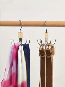 360° Rotating Belt Hanger, Wardrobe Belt Storage Organizer, Space-Saving, Multi-Functional Wardrobe Organizer Rack, Can Store Belts, Bras, Ties, Scarves, Vests And Wallets - Ultimate Accessory Storage Solution - Black - View 2