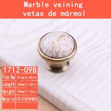 1 Stück Vintage Europäischer Stil Knauf, Marmormuster Keramik Schrank-/Schubladengriff, luxuriöse bronzefarbene Optik, glatte Textur, geeignet für Kleiderschrank, Badezimmer, Küche, Waschtisch, amerikanischer Möbelstil - Bronze mit Steinmuster - Übersicht 12