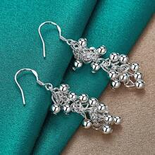 925 Silver Plated Smooth Grape Earrings For Women Wedding Fashion Charm Jewelry Gift - Silver - View 4