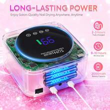 Rechargeable Diamond UV LED Nail Lamp, Portable Wireless UV Nail Lamp With LCD Display, Auto Sensor, 3 Timer Settings And Smart Sensing Nail Dryer, Detachable Bottom - 銀色 - 查看 4