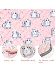 印花豚鼠笼垫，可水洗重复使用防水吸水垫，适用于兔子、仓鼠和其他小型宠物，兔子、仓鼠、豚鼠笼子，兔子用品，防水垫，让小型犬可以自由玩耍 - 彩色 - 查看 9