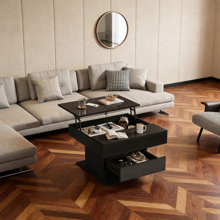 Coffee Tables - Black + Particle Board-1 - View 1