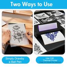 Printable Temporary Tattoo Paper 8.5"X11"-30 Sets For Inkjet Printer DIY Image Transfer Decal Paper For Skin, For Celebrate Festivals, Parties, Birthday Bashes, New Year - 30 bản đen - Xem 6