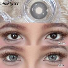 FRESH LADY Freshlady 14.50mm彩色隐形眼镜，2片装，年抛型，含水量40%，棕色/蓝色/灰色，柔软舒适，适合日常佩戴和派对妆容。 - 0 - 查看 9