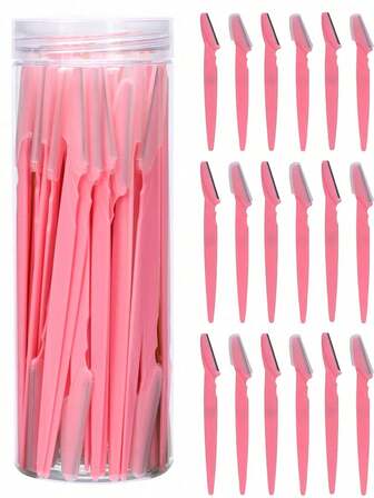 "30/12/3/1-delat set rosa ögonbrynsrakapparat och rakset, ögonbrynstrimmer och rakapparat, exfolierande verktyg, kroppshårstrimmer, ansikts- och ögonbrynsrakapparat, långt blad med precisionsskydd, stylingverktyg för kvinnor, lämpligt för resor."