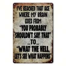 CIF BUY Retro "You're So Old For My Brain" Vintage Humor Metal Sign, Funny Aluminum Wall Art Decor For Home Bar Cafe Garage Garden Man C - 彩色 - 查看 2