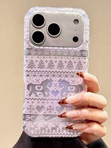 可爱雪花、圣诞树、小鹿、粉色闪光手机壳,兼容 17 Pro Max、17 Pro、17 Air、16 Pro Max、15、13 Pro、14、15、16 Plus、14、12、11;精致蝴蝶结、心形冬季吊坠手机壳,情人节礼物 - 粉底小馬 - 查看 6