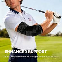 Gel Padded Elbow Compression Sleeve For Golf, Tennis And Other Sports, Suitable For Women And Men, Provides Elbow Support For Weightlifting And Other Activities - Multicolor - View 3