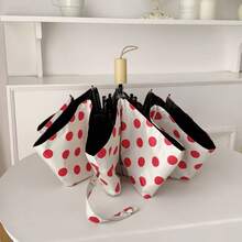 Minimalist Polka Dot Pattern Black Coating UV Protection Portable Folding Umbrella, Suitable For Outdoor Travel And Photography, Spring Summer Picks, Brides Maid Gifts, Room, Bedroom Decor, Bedroom Decor, Beach, Travel, For Men, For Women, Vacation, Women's Day, Travel Essentials, Wedding Favors, Y2k, Bedroom, Car Accessories Women, Kitchen Decor,Cute Stuff - Multicolor - View 14